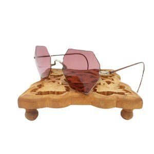 Antique Willson Fuchsia Octagon Sunglasses Vtg Steampunk Pink Glasses Spectacles